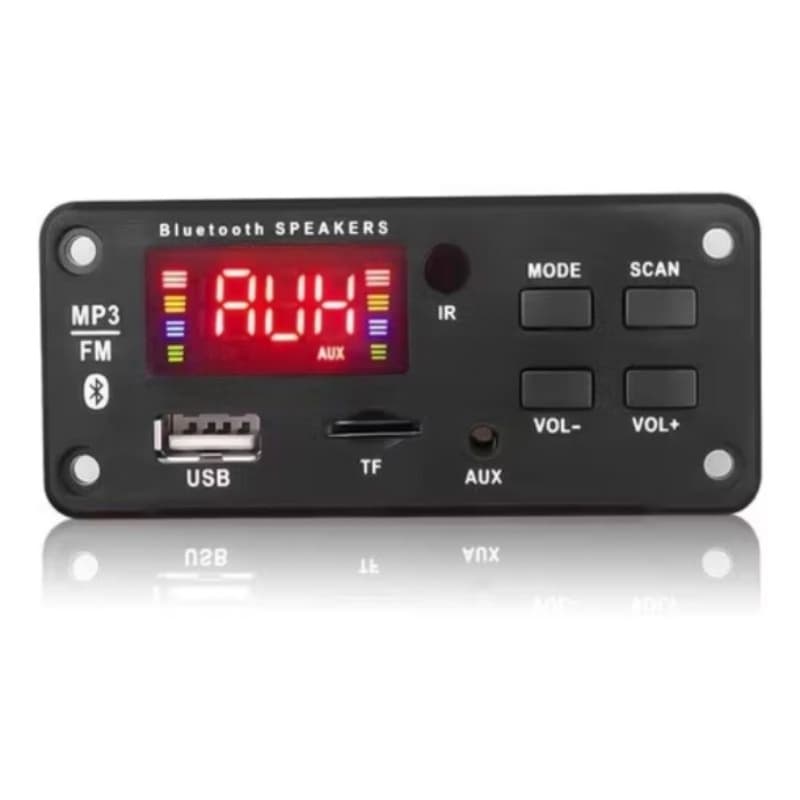 Placa Decodificadora Usb Para Caixa Ativa Bluetooth 5.0 Mp3 Player Rádio FM/Aux 12V Troca de Pastas
