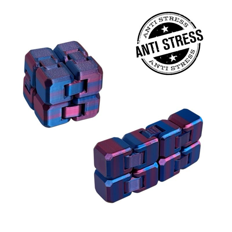 Brinquedo Fidget Toy Infinity Cube Preto Texturizado: Alívio do Estresse, Design Modular Ergonômico