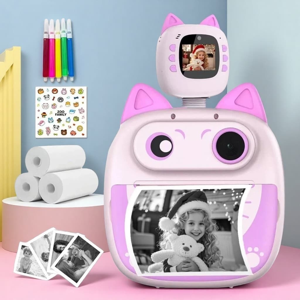 Câmera Instantânea Infantil com Impressora | Para Fotos, Vídeos, Jogos e Música |Brinquedo Educativo Infantil e Presente
