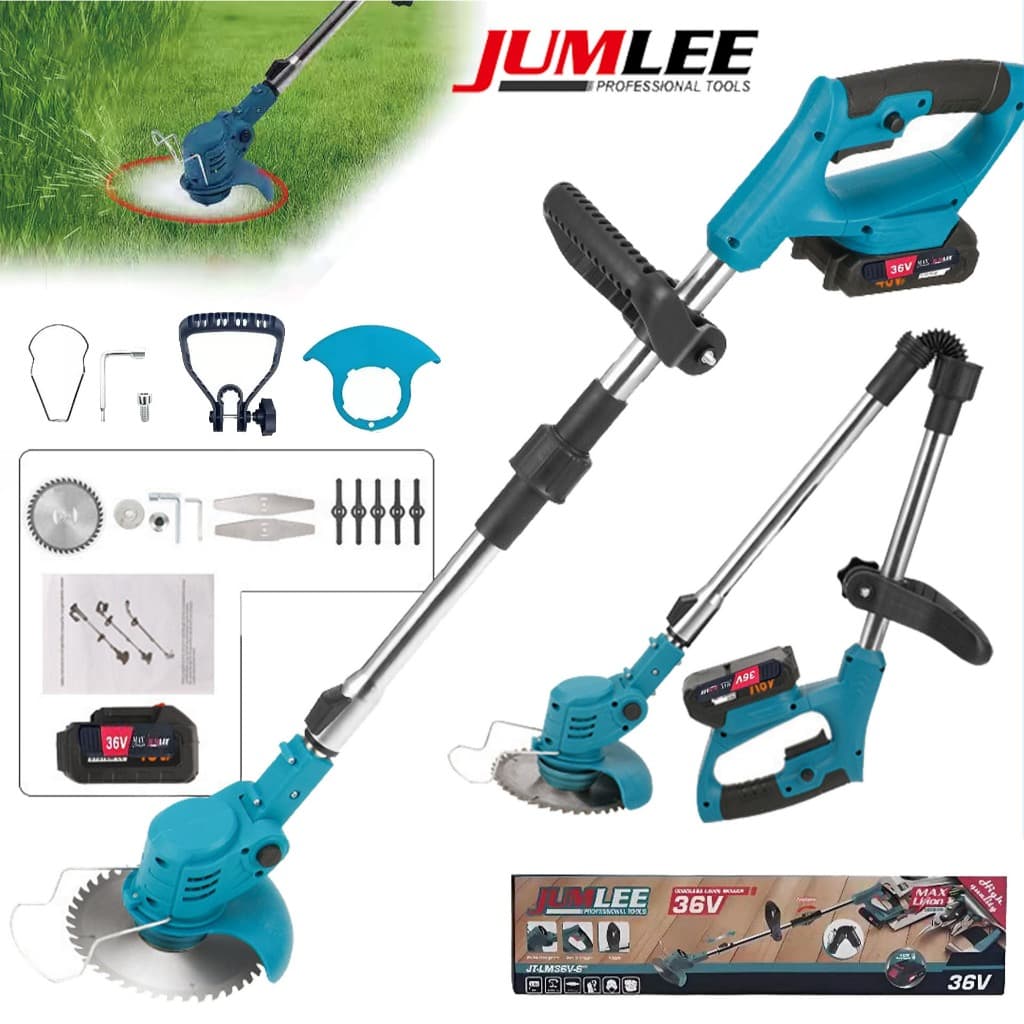 Cortador de grama recarregável de íon-lítio 12/36 V e aparador multifuncional