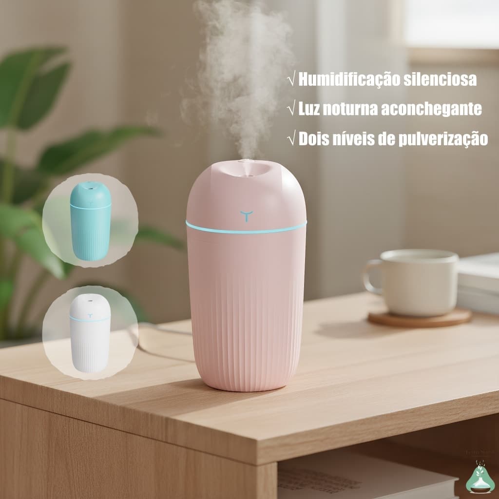 Umidificador De Ar E Difusor Aromatizador De Ambiente Escritório 220ml 420ml Purificador De Ar Portátil Usb Com Led