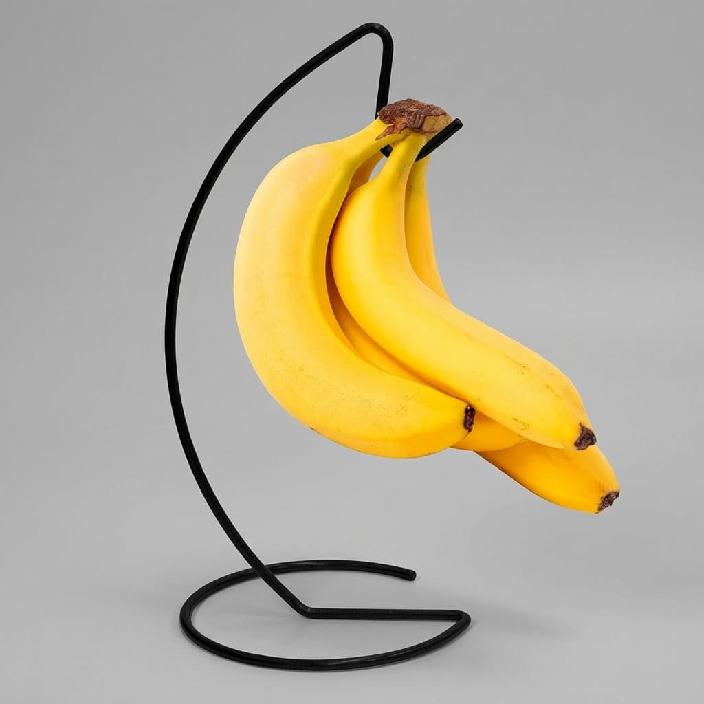 Suporte Mesa Fruteira Gancho para Pendurar Bananas Multiuso Preto