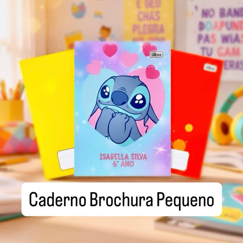 Capa Adesiva para Caderno PEQUENO brochura com NOME personalizado encapar material escolar volta as aulas 2026 etiquetas