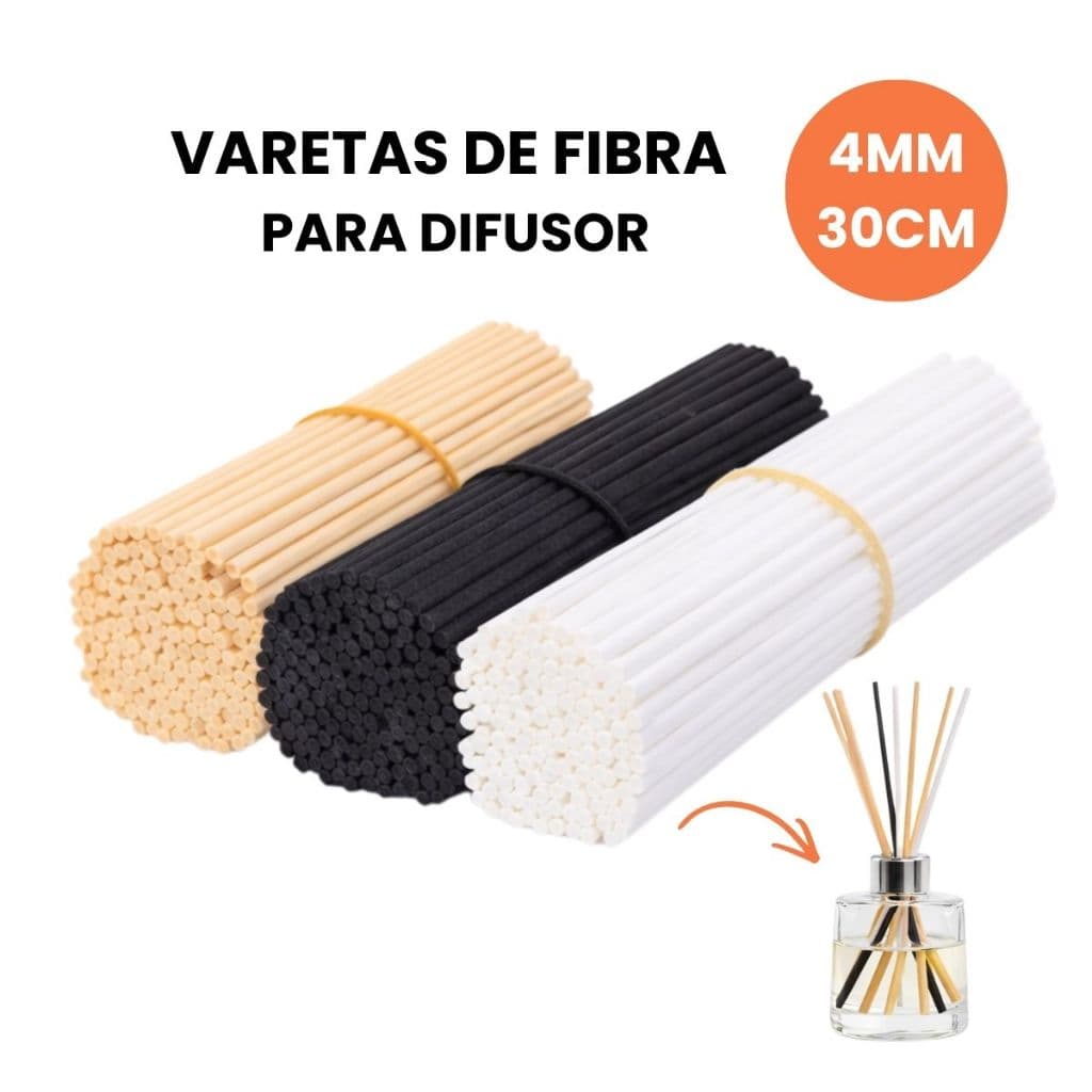 Varetas para Difusor de Ambiente 4mm 30cm Fibra - Palitos - Aromatizador