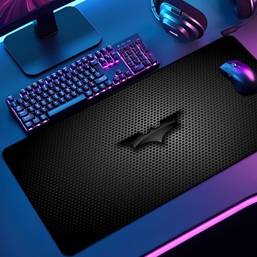 Mouse Pad Grande Gamer Batm 65x30 70x35 80x35 90x40 90x50 120x60 Antiderrapante Borda Costurada