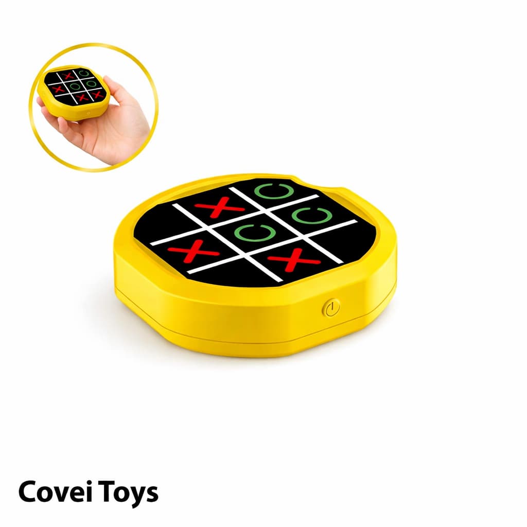 Brinquedo Jogo da Velha Eletrônico Estimulo Infantil Usb Luzes e Som Amarelo Covei Toys