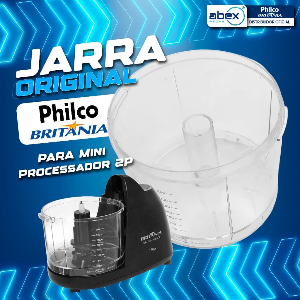Jarra Acrílica Para Mini Processador De Alimentos 2P Britânia Sem Tampa 360ml 110 220v Original
