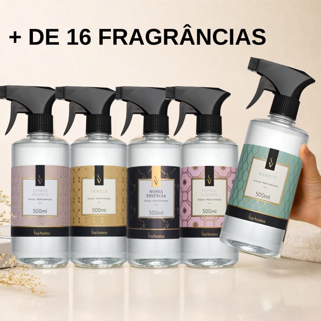 Água Perfumada Via Aroma 500ml | Perfume para Tecidos, Roupa e Ambiente | Escolha a Fragrância