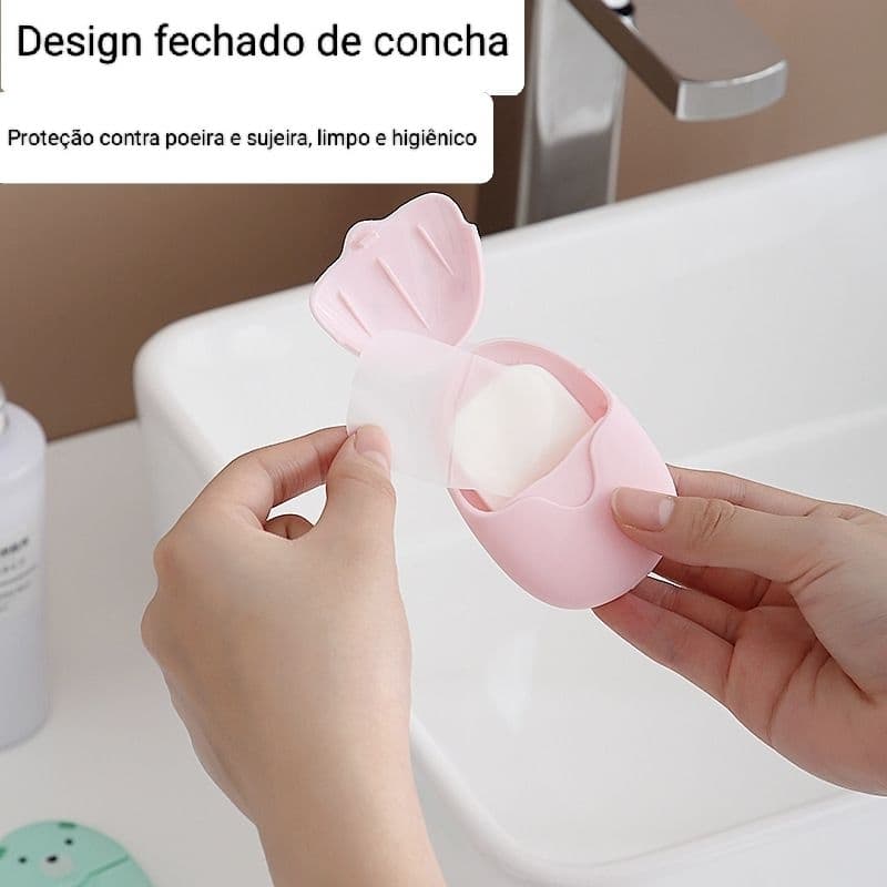 50 Folhas Sabonete Viagem Urso Sabão Bolsa Perfumado Papel