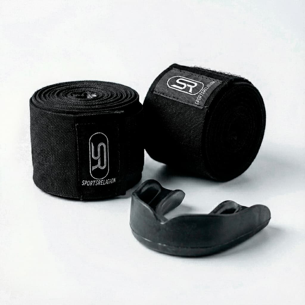 Protetor Bucal Simples + Bandagem Elástica 3 M - Boxe Muay