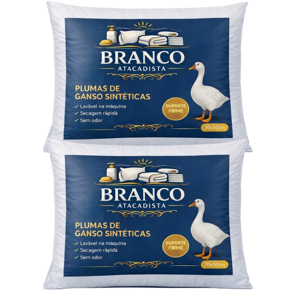 Travesseiro De Pluma Antialérgico Luxo Toque Macio Antiácaro