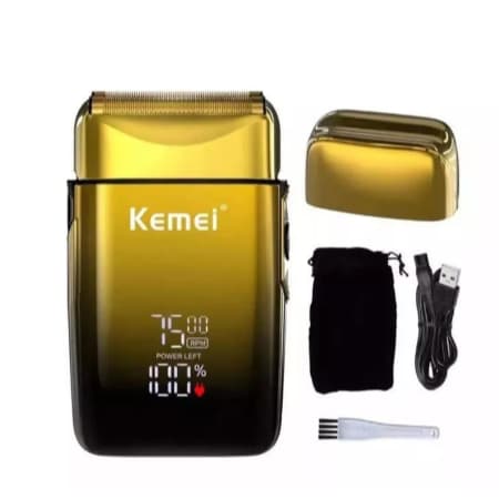Barbeador Kemei KM-TX10 dourado 110V/240V
