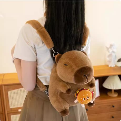 Mochila De Capivara com Formato de Pelúcia Fofa e Macia Kawaii
