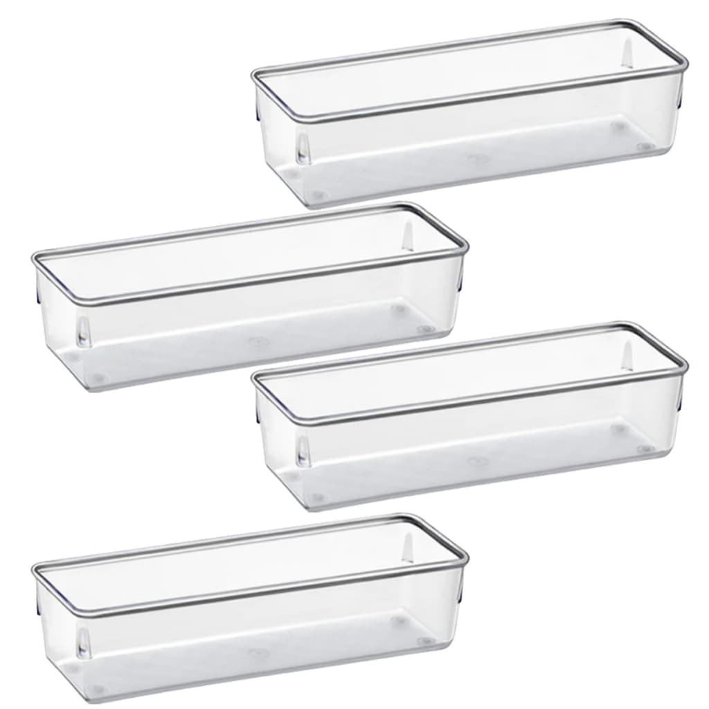 Kit 4 Organizadores Retangular Grande Multiuso Modular Gavetas e Mesas Pote Acrilico Cristal