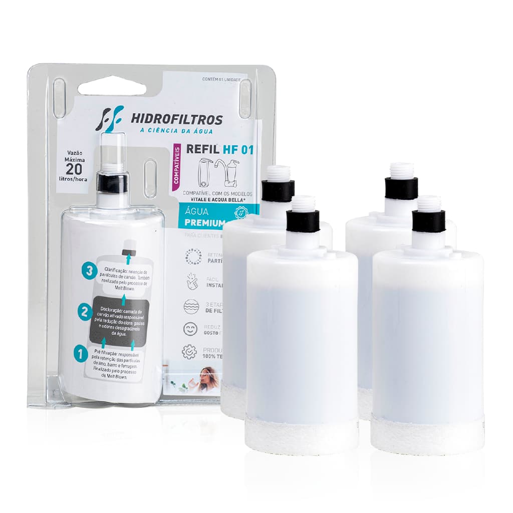 Kit 4/3/2/1 Refil Vela Filtro Água filtro Compatível purificador Lorenzetti Acqua Bella Vitale