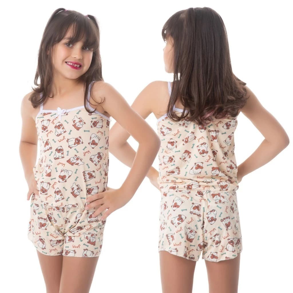 Pijama MICRO INFANTIL Baby Doll Feminino Estampado Personagens Short Doll MICROFIBRA de Dormir