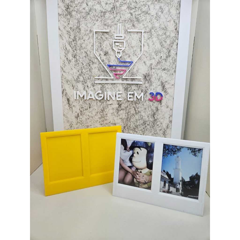 Porta retrato para 2 fotos polaroid - Instax Mini - Porta retrato duplo