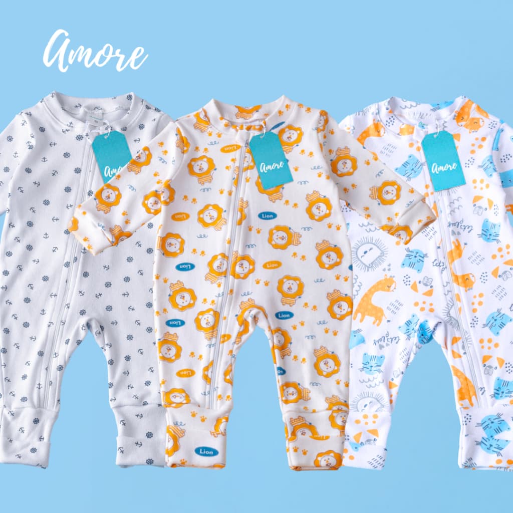 3 Macacões Vira Pé Amiguinhos - Suedine 100% Algodão