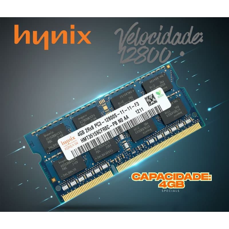 Memória RAM Notebook DDR3 / DDR3L 4GB 1600MHz — SK Hynix, Teikon, Corsair