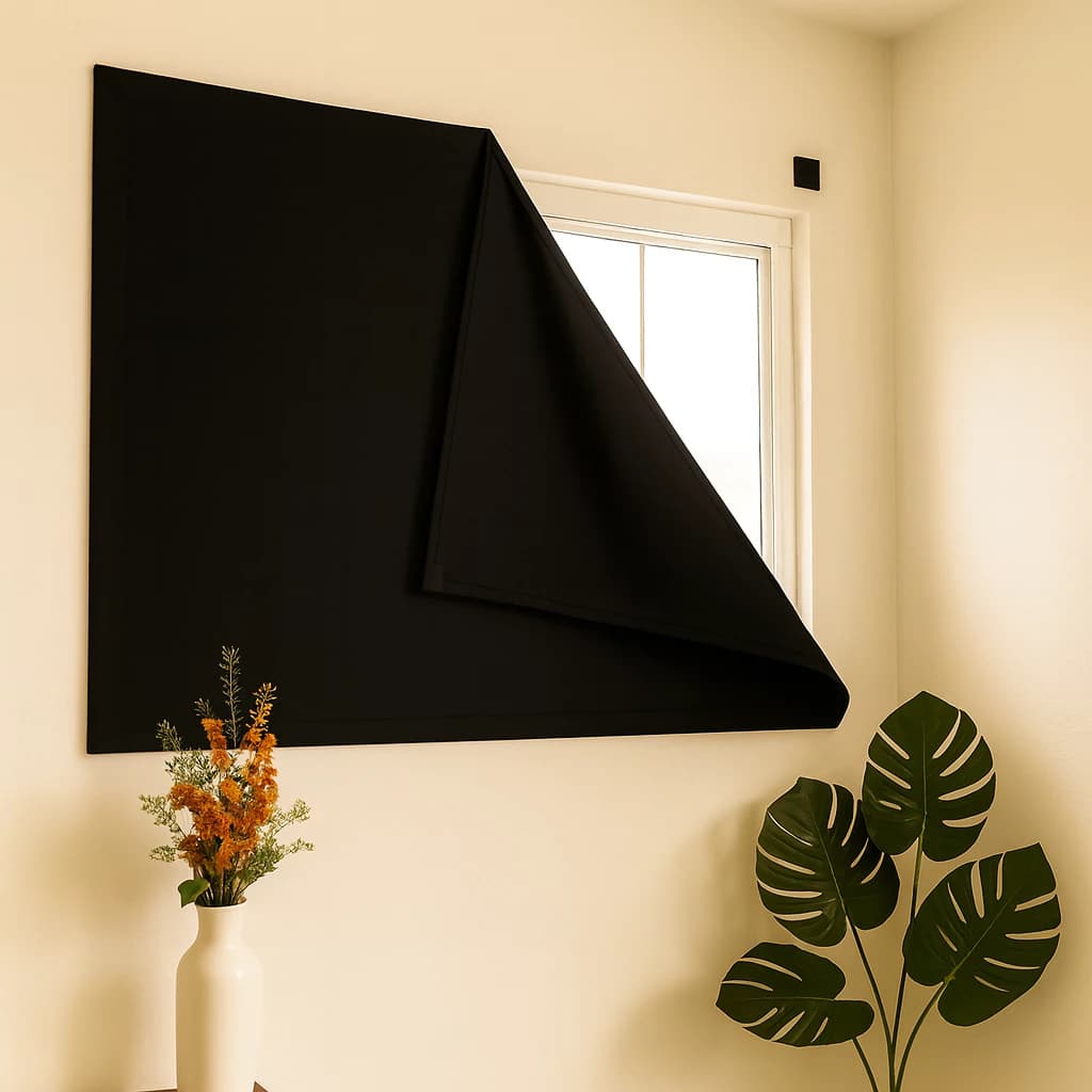 Cortina Painel Blackout Com Velcro Autocolante Para Sala Quarto Cozinha Escritório Veda 100% a Luz