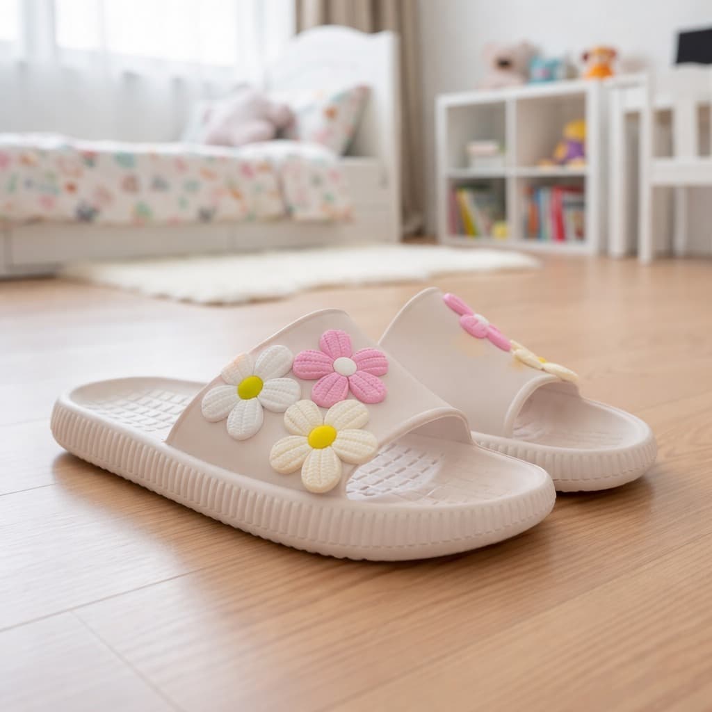 Chinelo Infantil Nuvem Jovem Slide Menina Florzinha Macio  Coloridas Confortável Leve