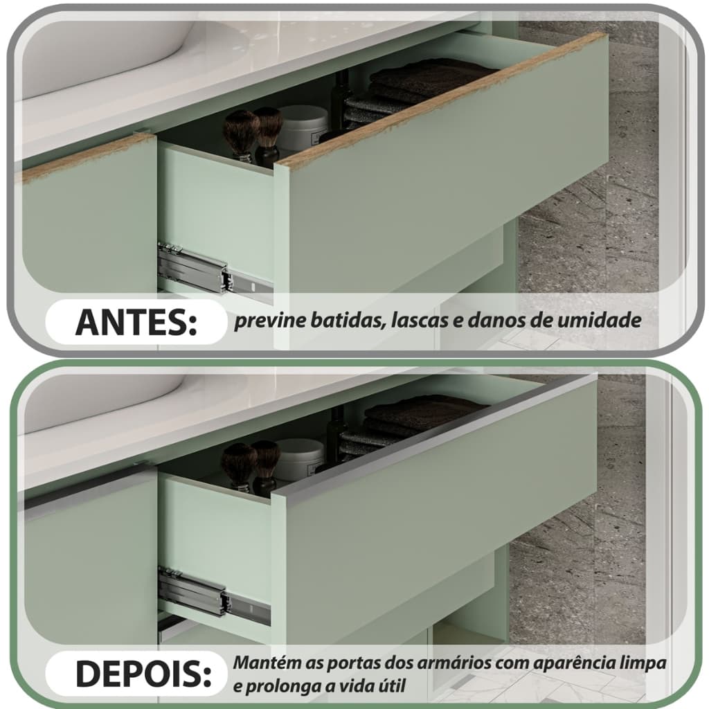 Protetor Saia De Porta Armário/gaveta Em Aluminio 15mm