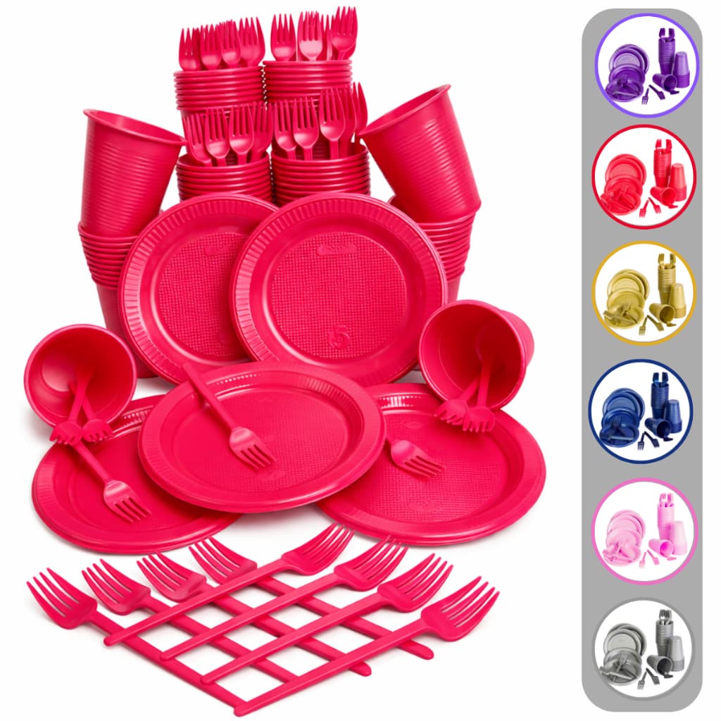Kit Descartáveis Festa de Aniversário Econômico Barato 50 a 200 Pessoas Pratinho Garfinho Copo