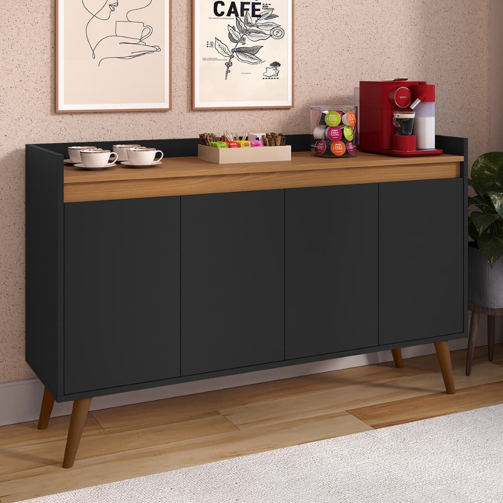 Balcão Cantinho Do Café Buffet Aparador Decoração Moderno Moval 4 Portas - Cores Diversas - Lojas GB