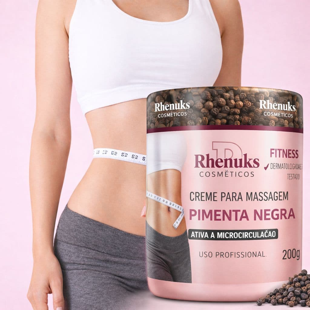 Creme Massageador Pimenta Negra 200g - Rhenuks