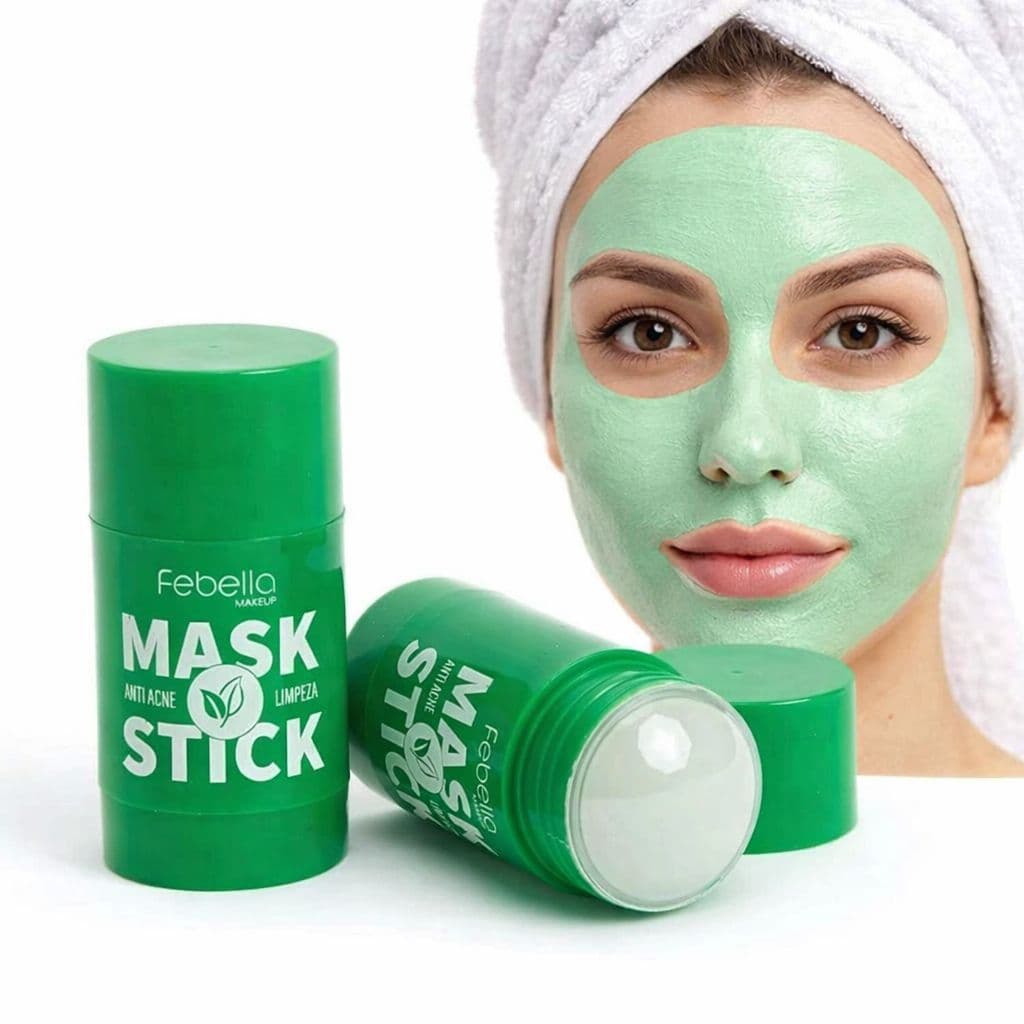 Máscara Facial em Stick Chá Verde - Antiacne e Limpeza Profunda - Febella