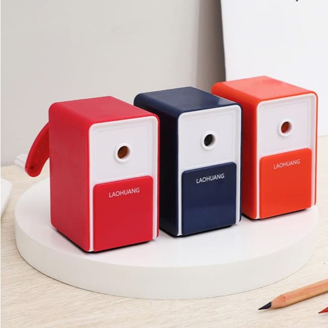 Apontador de Mesa Manual para Lapis com Manivela e Deposito Coletor