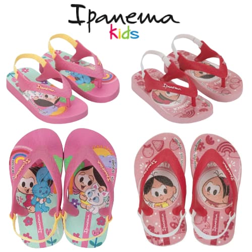 Ipanema Turma da Mônica, Chinelo infantil menina, Chinelo com elástico