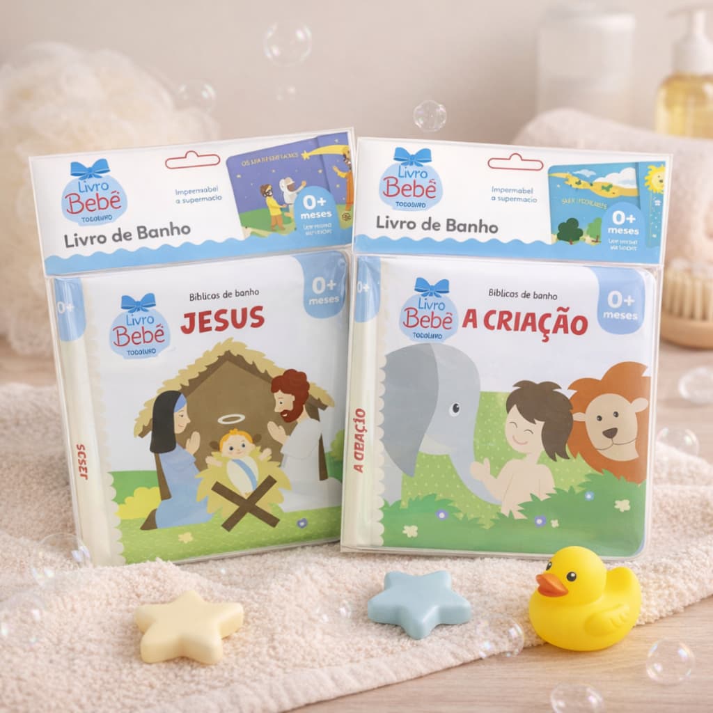 Kit 2 Livro Infantil de Banho para Bebês Diversão e Aprendizado Durante o Banho !