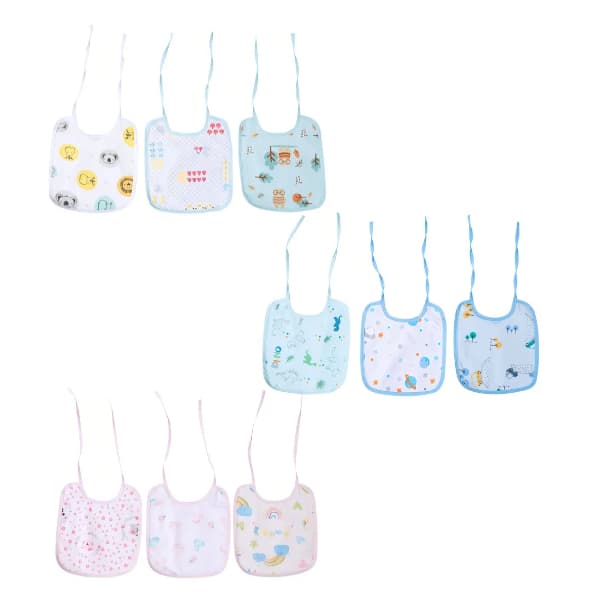 Babador Bebê Impermeável Kit 3 Und 100% Algodão Menina Menino