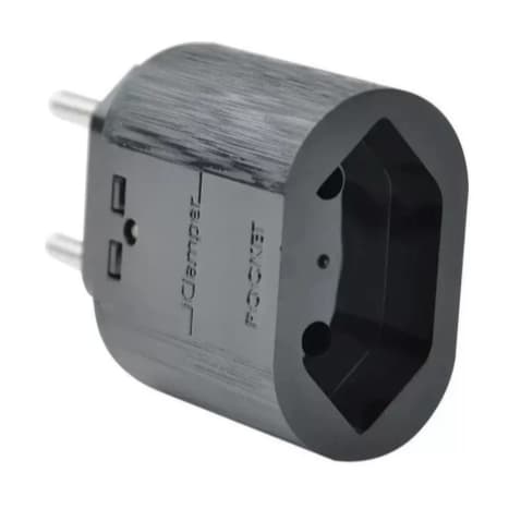 IClamper Protetor De Tomada Preto 10A Pocket 2P Raio Surto