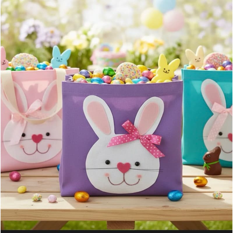 Embalagem sacola coelho da Páscoa- 3 unidades
