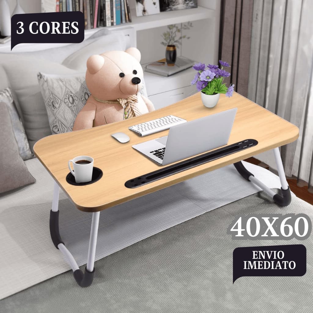 Mesa P/ Notebook Suporte Dobrável Cama Sofá Trabalho Laptop Home Office