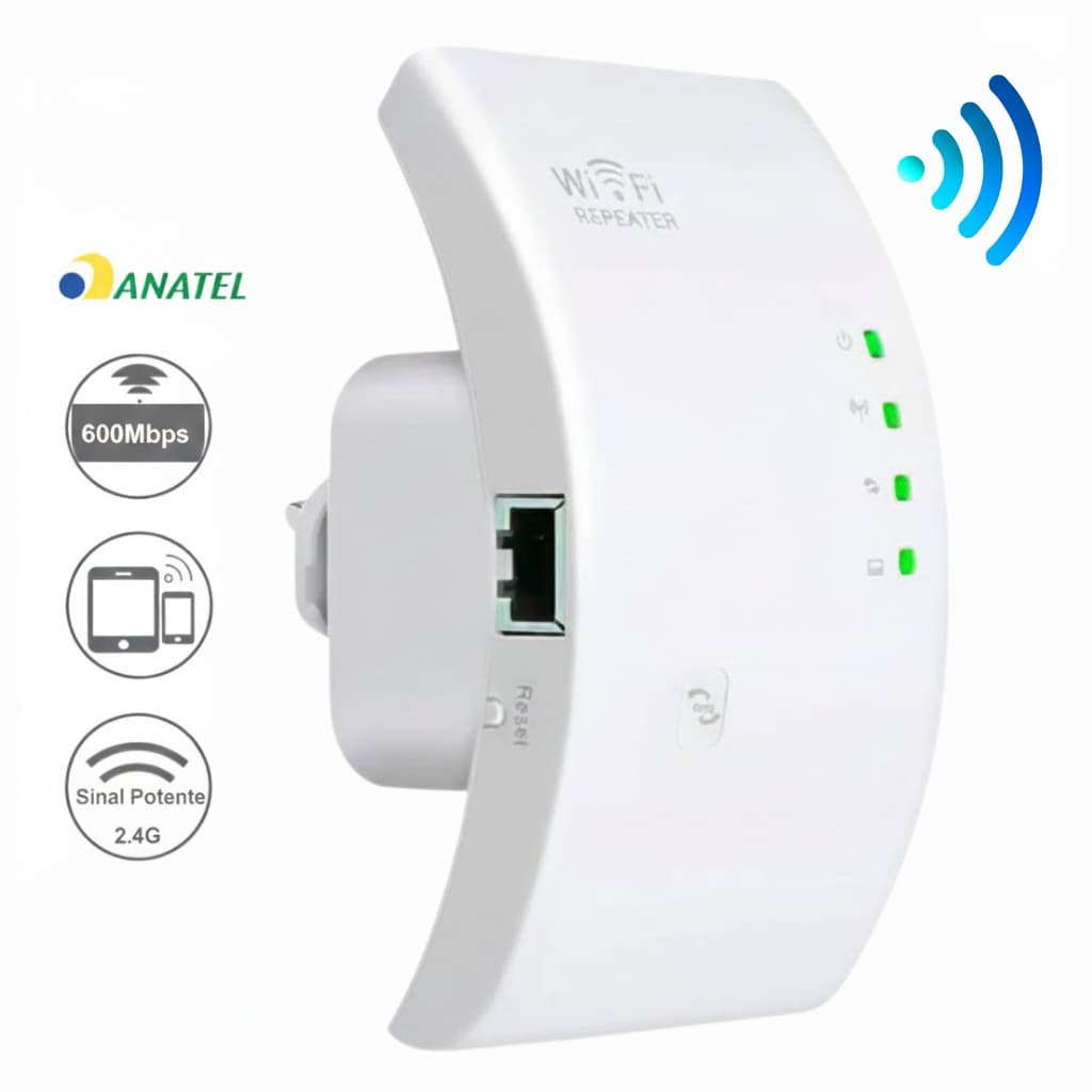 Roteador Repetidor Wireless-n Rede Wifi 600/mbps Amplificador de Sinal Forte