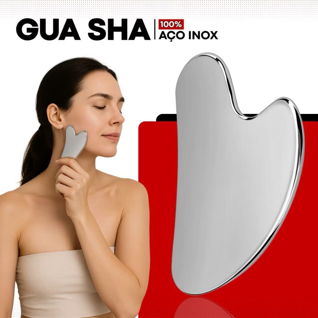 Guasha Placa De Massagem Massageador Facial 3Modelos Inox Guacha