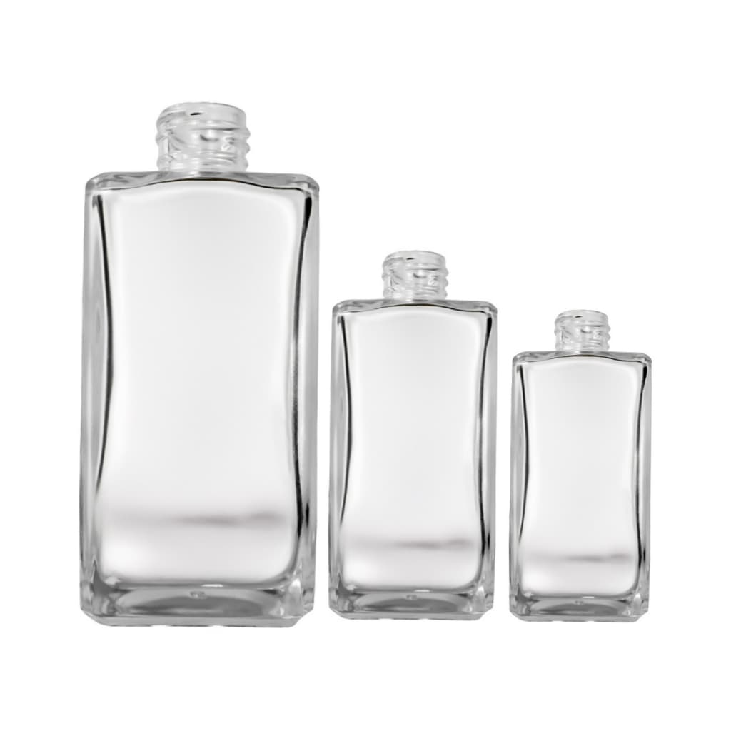 Frasco Square Atacado 250ml/150ml/120ml Vidro Incolor SEM TAMPA - Kit 5-20un