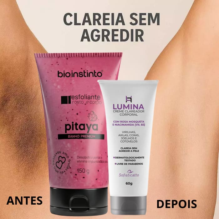 Kit Clareador de virilha lumina e axila e esfoliante corpo Bio Instinto