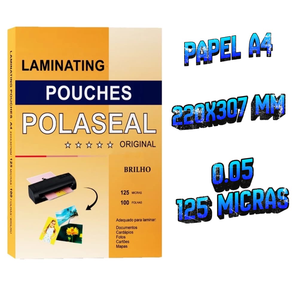 Plástico Polaseal para Plastificação com Proteção UV e Prova d"Água A4