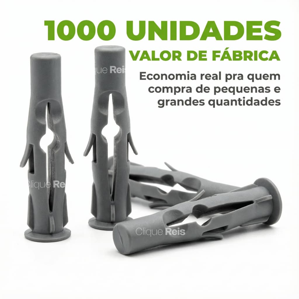 Buchas De Fixaçao numero 6 - 8 - 10 Para Tijolo e Bloco Oco Vazado Pacote com 100/500/1000 Unidades