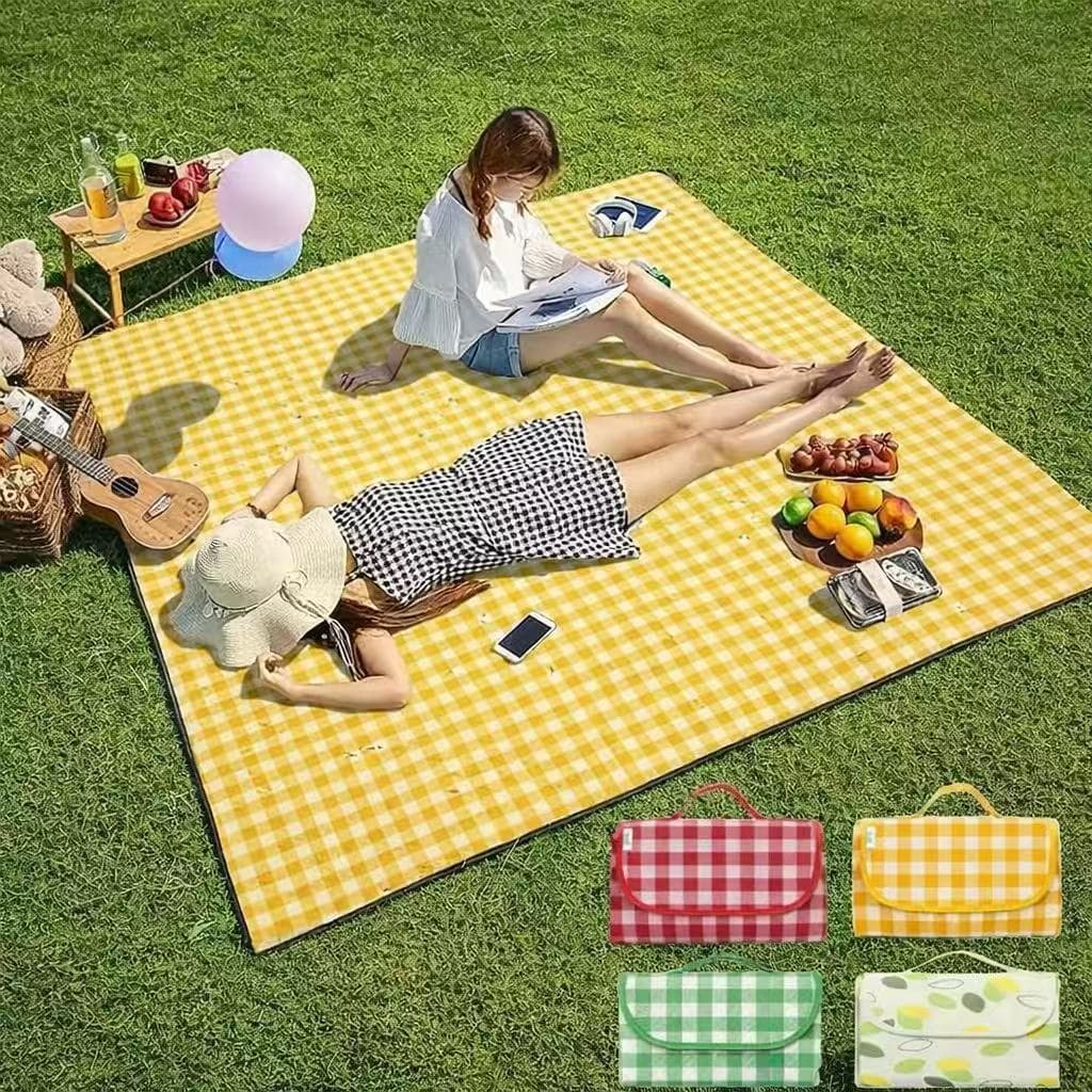 Tapete Piquenique Portátil Dobrável 200X200cm Impermeavel À Prova De Umidade Prático Fácil Transporte Para Praia Camping