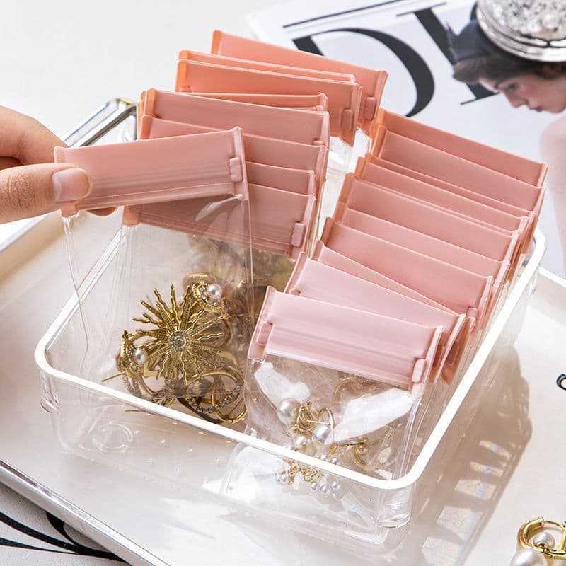 50/20Pcs Saco De Jóias Rosa  Anti Oxidação Brincos Colar Manual Saco De Armazenamento Portátil