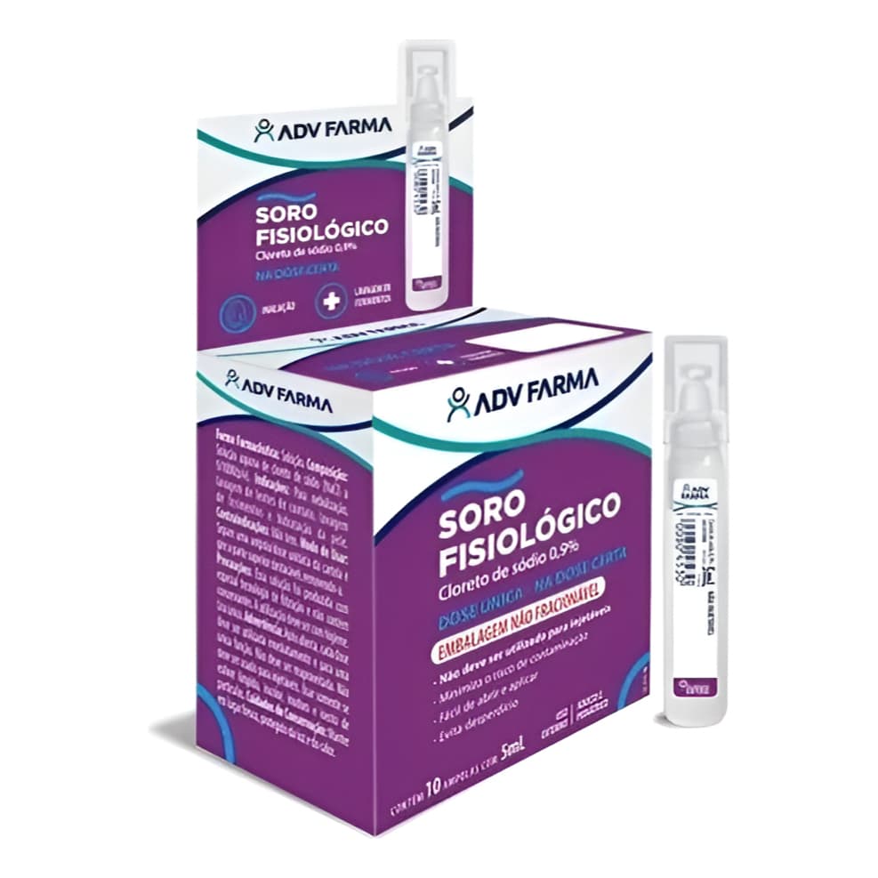 Soro Fisiologico 0,9% Adv Farma C/10 Ampolas 5ml