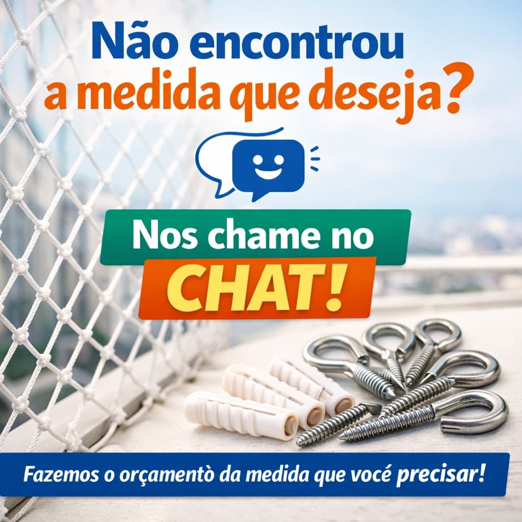 Kit Rede Tela de Proteção 1,30 de altura até 3,00 de comprimento Janela / Varanda Crianças / Gatos