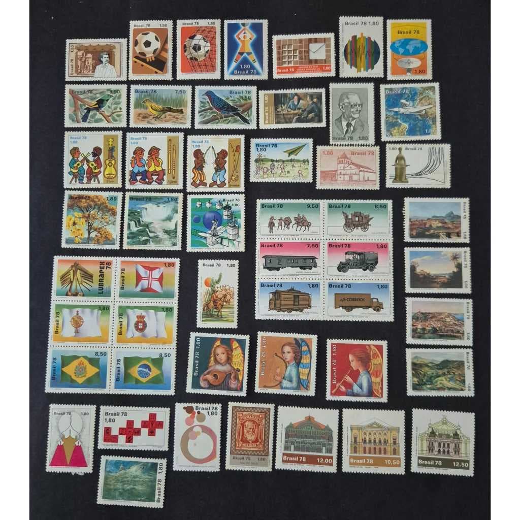 Coleção anual completa selos postais ano 1978 - Selos novos - filatelia