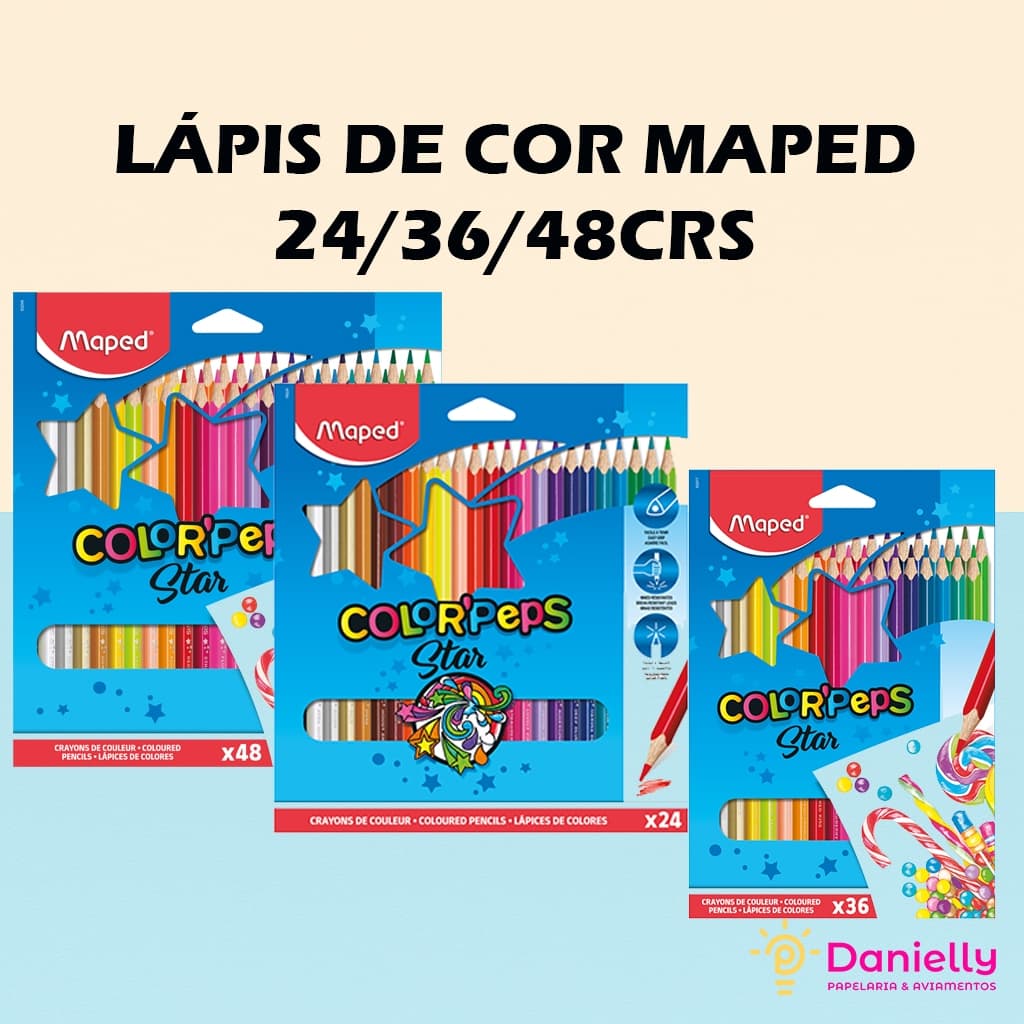 Lápis De Cor Maped Star 24/36/48
