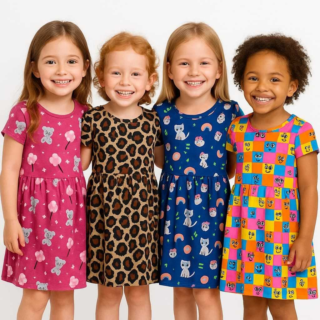 Kit 3 Vestidos Floral De Princesa Florido Bonito Confortável Para Meninas De 4 A 16 Anos.